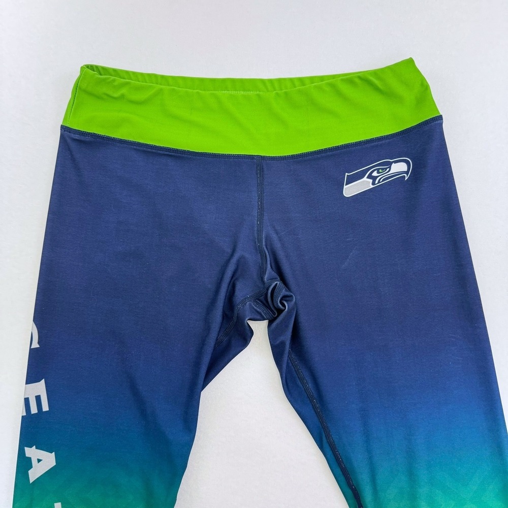 NFL Team Apparel Seattle Seahawks Womens Ombre Leggings Blue Green Large L - Picture 5 of 7